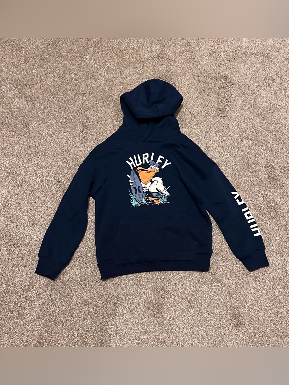 Hurley Navy Kids Hoodie with Colorful Pelican